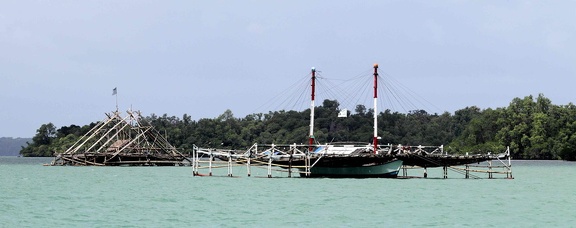 Ujung Kulon - installation de pêche traditionnelle