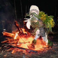 Nouvelle Bretagne : danse du feu de l'ethnie Baining