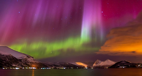 aurore boréale environs  de Tromso